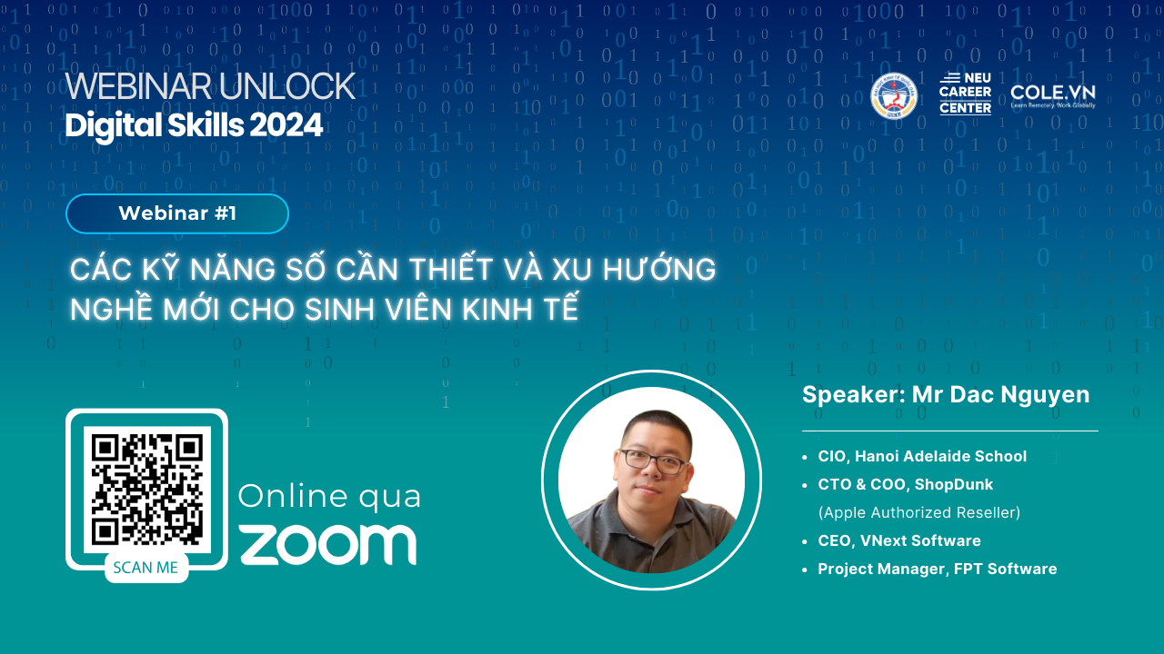 [Unlock Digital Skills 2024] Webinar #1: Các kỹ năng số cần thiết và xu hướng nghề nghiệp cho sinh viên kinh tế